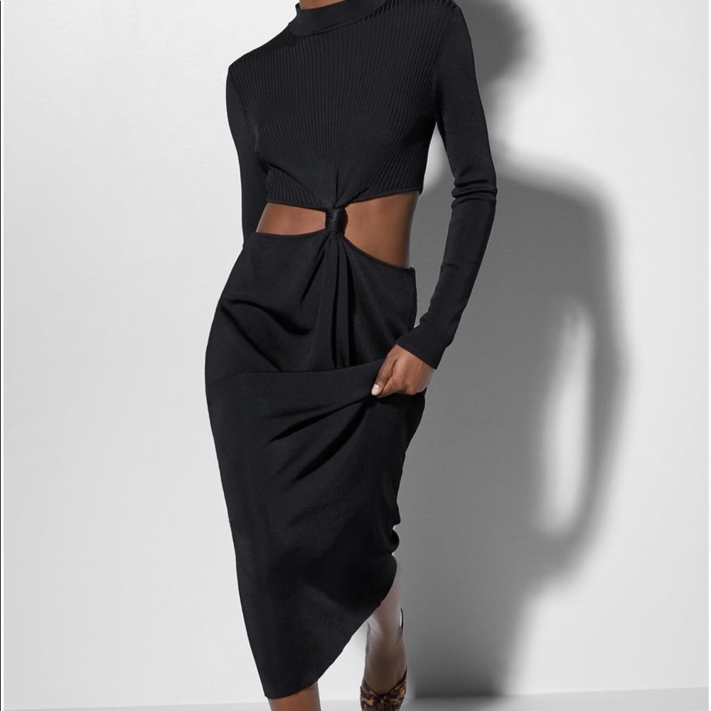 Zara long dress with cut out and knots